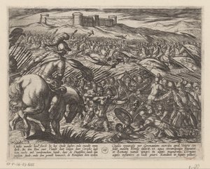 Julius Civilis は、堤防の助けを借りて土地を氾濫させます ローマ人に対するバタヴィア戦争 (シリーズタイトル) Batavorum cum Romanis Bellum (シリーズタイトル) 作： Antonio Tempesta