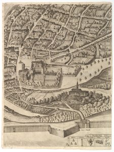 ローマ市の計画。サンパンクラツィオ左岸のパート11、1645。 作： Antonio Tempesta