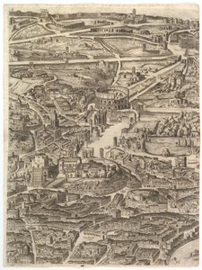 ローマ市の計画。アラコエリのサンタマリア、フォーラムロマナム、...、1645とのパート4 作： Antonio Tempesta