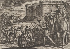 祭壇画のデイビッド・プレデラ王のパネル。 作： Antonio Tempesta