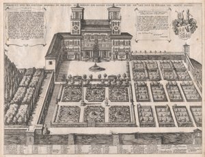ローマの素晴らしさの鏡: モンテ ピンチョ宮殿と庭園、16 世紀半ばから後半。 作： Antonio Tempesta