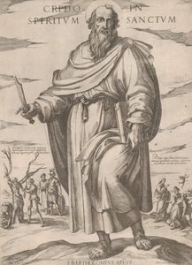 シリーズ「キリスト、マリア、使徒たち」の聖バーソロミュー。 1590年頃 1610年。 作： Antonio Tempesta