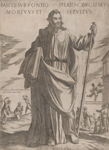 セント ジェームス マイナー、「キリスト、マリア、使徒」より。 1590年頃 1610年。 作： Antonio Tempesta