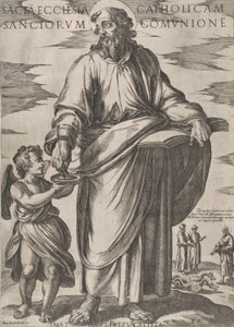 聖マタイ、「キリスト、マリア、使徒たち」より。 1590年頃 1610年。 作： Antonio Tempesta