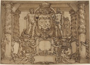 ガリアのヘラクレス、ヘンリー 4 世を称える建築壁のデザイン 作： Antonio Tempesta or Agostino Ciampelli