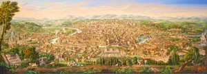 Janiculum の丘からのローマのパノラマ ビュー 作： Antonio Testa