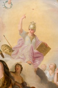 芸術と科学に囲まれたミネルバ、バンケティング ハウスの詳細 作： Antonio Verrio