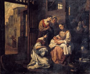 ""聖フランソワの誕生"" アントニ・ヴィラドマット・イ・マナルト（1678-1755）の絵画 18世紀のバルセロナ。カタルーニャ美術館。 作： Antonio Viladomat