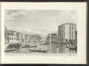 Gezicht op het Canal Grande、Palazzo Bembo と Palazzo Vendramin-Calergi te Venetië ベンボの家からグリマノス・カレルギオス、現在はヴェンドラメノスまでの見通し (オブジェクトのタイトル) アントニウス運河のパネルからのヴェネツィアの街のより有名な景色 38 aer 作： Antonio Visentini