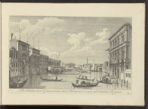 Gezicht op het Canal Grande en Palazzo Vendramin-Calergi te Venetië こちら側のグリマンの家から、玉座の家から、王立運河まで (オブジェクトのタイトル) アントニウス運河からのベニスの街のより有名な景色 アントニオによって放送された 38 枚のパネル 作： Antonio Visentini