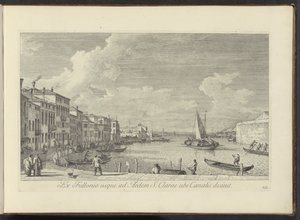 Gezicht op het Canal Grande en de kerk de Santa Chiara te Venetië 洗濯物から運河が終わるセントクレアの家まで (オブジェクトのタイトル) アントニオ・ヴィッセンティーニによって真鍮で印刷されたアントニウス運河の第 38 パネルからのヴェネツィアの街の最も有名な景色