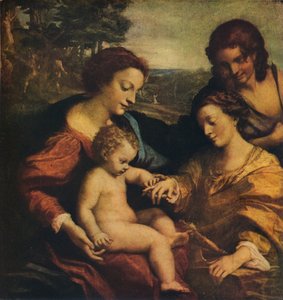 聖カタリナの神秘的な結婚、1526-1527。 作： Antonio da Correggio