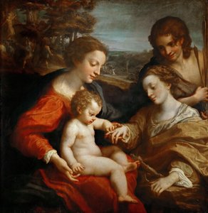 聖カタリナの神秘的な結婚 作： Antonio da Correggio
