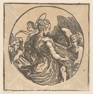 音楽家聖セシリア 作： Antonio da Trento (possibly)