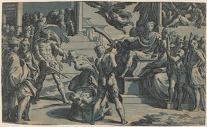 聖ペテロとパウロの殉教、c。 1530年。 作： Antonio da Trento