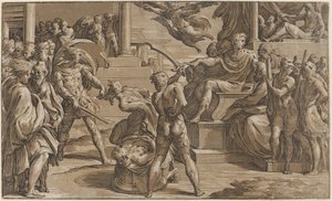 聖ペテロとパウロの殉教、c。 1530年。 作： Antonio da Trento