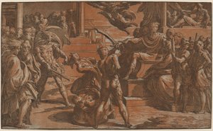 二人の聖人の殉教、c。 1530年。 作： Antonio da Trento