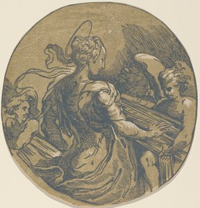 聖セシリア 作： Antonio da Trento after Parmigianino