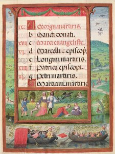 4月、1517-38年の「ドムマヌエルの時間の書」のミニチュア（ベラムのテンペラ） 作： Antonio de Hollanda