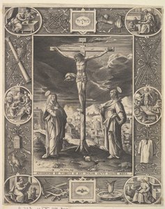 十字架上のキリスト、1586年以前。 作： Antonius Wierix