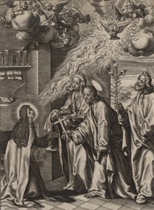 聖テレジアのビジョン、1570-1604。 作： Antonius Wierix