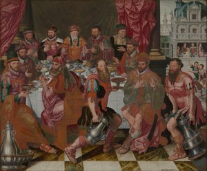 1574年、市庁舎の評議員の晩餐会。 作： Antoon Claeissens