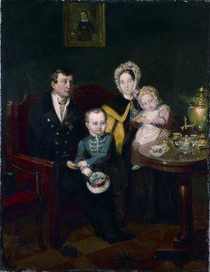 家族の肖像画、1837 作： Apollon Nikolayevich Mokritsky