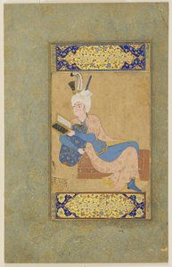 リクライニングプリンス、1530年頃 作： Aqa Mirak