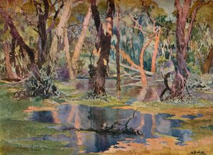 「キンダニングプール」、c1927 作： Archibald Bertram Webb
