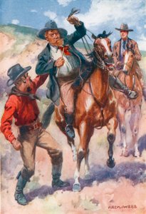 彼は加害者をつかんで、急落している馬から引き離しました 作： Archibald Webb