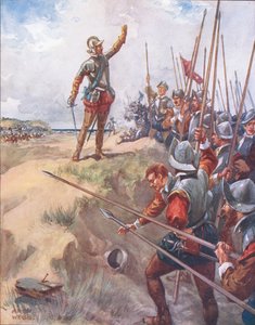私は戦いで最も勇敢な男になります、有名な戦いのバラード、c.1900からのイラスト 作： Archibald Webb