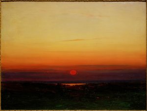 湖畔の草原に沈む夕日 作： Archip Iwanowitsch Kuindschi