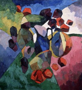 青い水差しと果物、1913 作： Aristarkh Vasilievic Lentulov