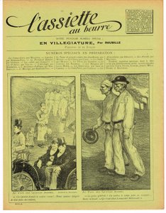 The Butter Plate "の表紙、色は風刺的。 作： Aristide Delannoy