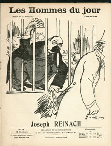 1905年頃の「The Men of the Day」の表紙 - Aristide Delannoy (1874-1911)のイラスト。反ユダヤ主義、銀 - ライナック・ジョセフ（1856-1921）、猿 作： Aristide Delannoy