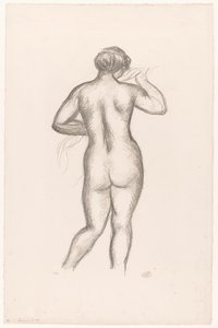 後ろから見た女性のヌード Femme nue de dos (原題) 作： Aristide Maillol (signed by artist)