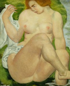 川の端で水浴び。 Baigneuse au Bord de la Riviere、1935年頃（キャンバスに油彩） 作： Aristide Maillol