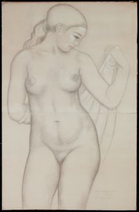 正面からのディナ、「ハーモニー」の勉強 作： Aristide Maillol