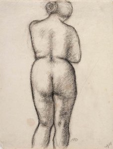 後ろから見た女性モデル 作： Aristide Maillol