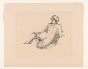 後ろから見た女性のヌード Dina, sur son coude droit (原題) 作： Aristide Maillol