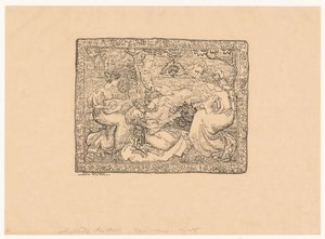 風景の中で音楽を奏でる 4 人の女性のタペストリー コンサート・シャンペトル（原題） 作： Aristide Maillol