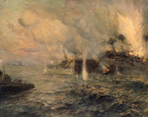 1905年5月27日の対馬海戦 作： Arkadi Afanassjewitsch Tschumakow