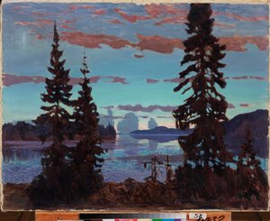 眠れぬ夜。 Arkadi（Arkady）Alexandrovich Rylov（1870-1939）による絵画、キャンバスに油彩 作： Arkadij Aleksandrovic Rylov