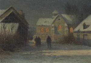 シャンパーニュ地方、ベルタンクールのクリスマスの夜、真夜中のミサ