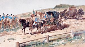 馬車に乗ったポスティリオン、19世紀、1886年