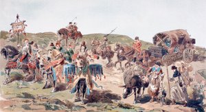 15世紀のエスコート付き旅行ワゴン、1886年 作： Armand Jean Heins