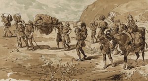 くず、無記名、積載されたラバ、十字軍の時代、11世紀