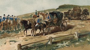 Postilions、馬車および郵便コーチ、オランダ、19世紀 作： Armand Jean Heins