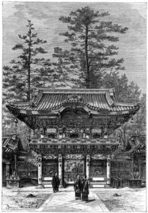 四竜神殿のポルティコ日光東照宮、日光、日本、1895年。