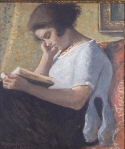若い女の子の読書 作： Armand Rassenfosse